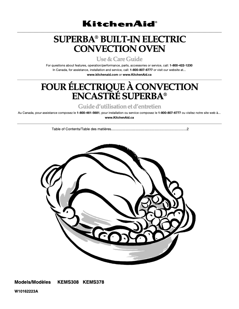 Page n°1 - Manuel utilisateur KitchenAid Architect KEMS378SBL