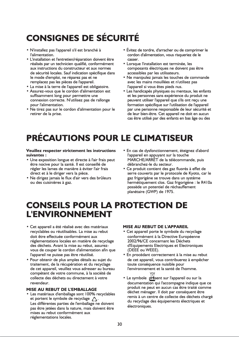 Page 1 de la notice Manuel utilisateur Whirlpool AMD 081