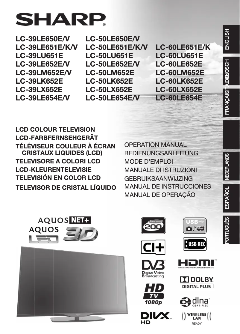 Imagen de la primera página del manual del dispositivo LC-39LE650E