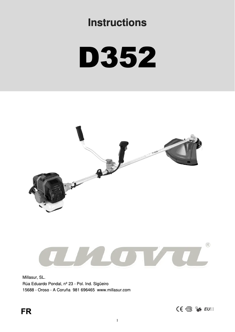 Página 1 del manual Manual de usuario Anova D352