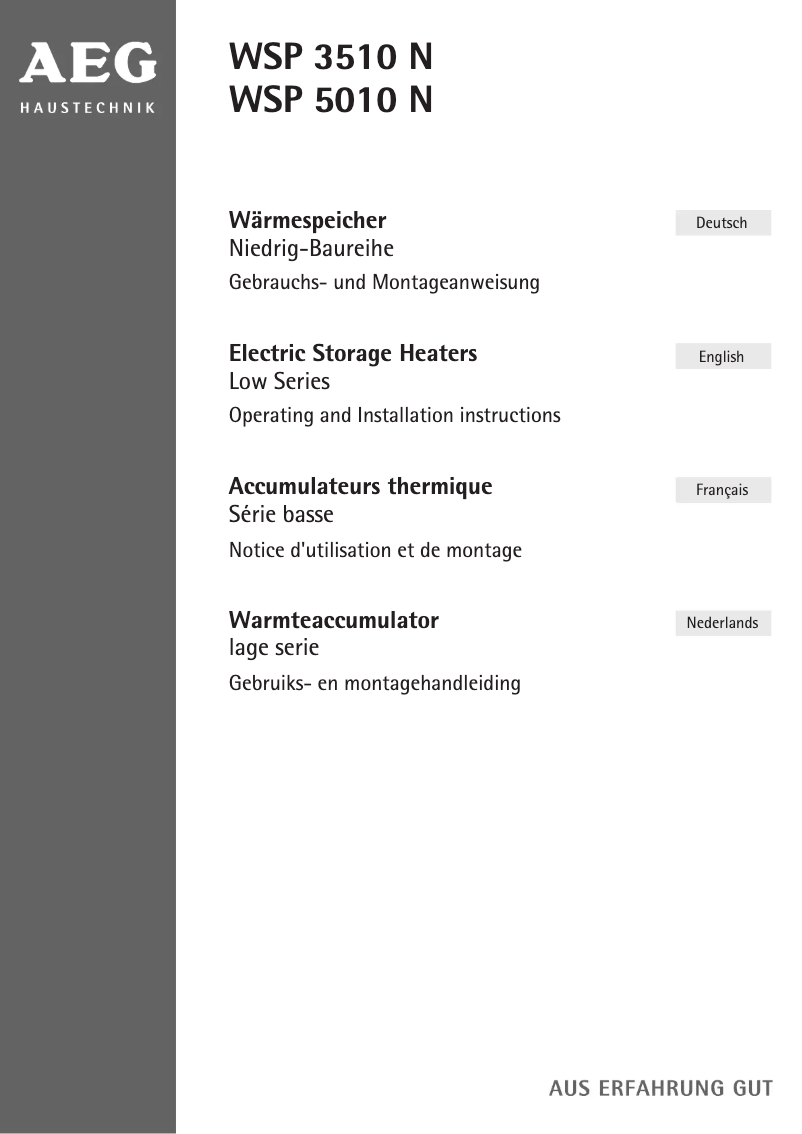 Image de la première page du manuel de l'appareil WSP 3510 N