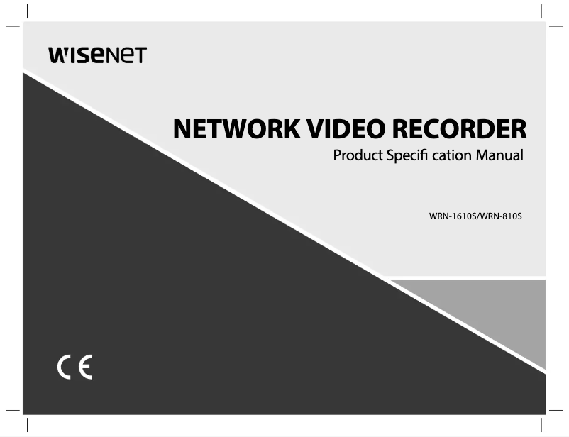 Page 1 de la notice Manuel utilisateur Wisenet WRN-1610S