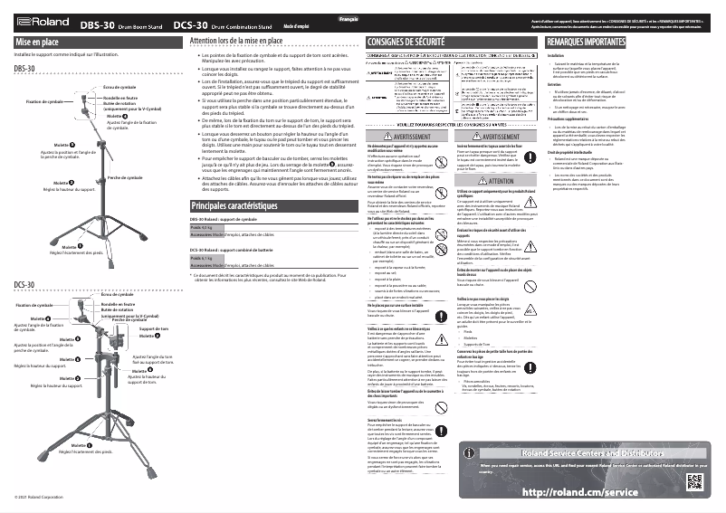 Page n°1 - Manuel utilisateur Roland DTS-30S