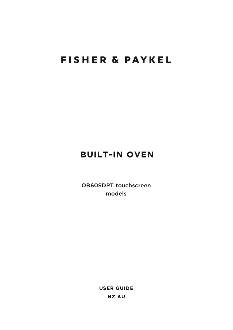 Page 1 de la notice Manuel utilisateur Fisher & Paykel OB60SDPTX1