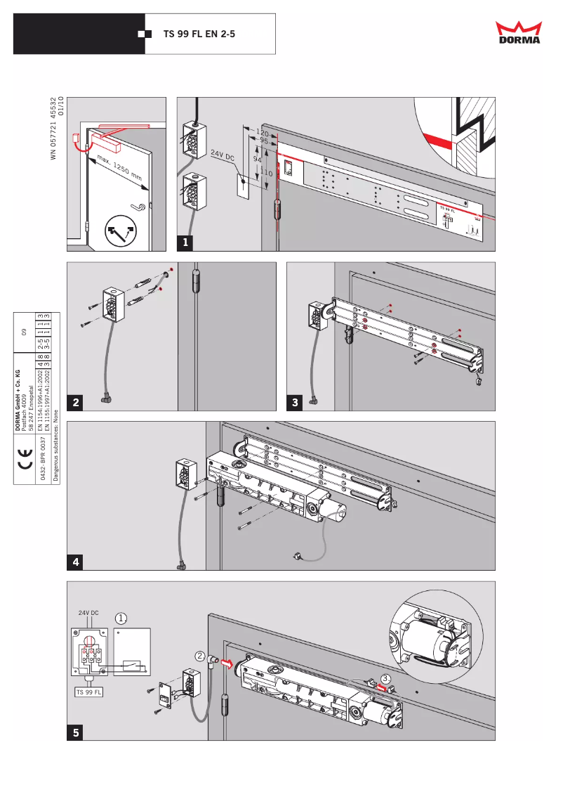 Page 1 de la notice Manuel utilisateur Dorma TS 99