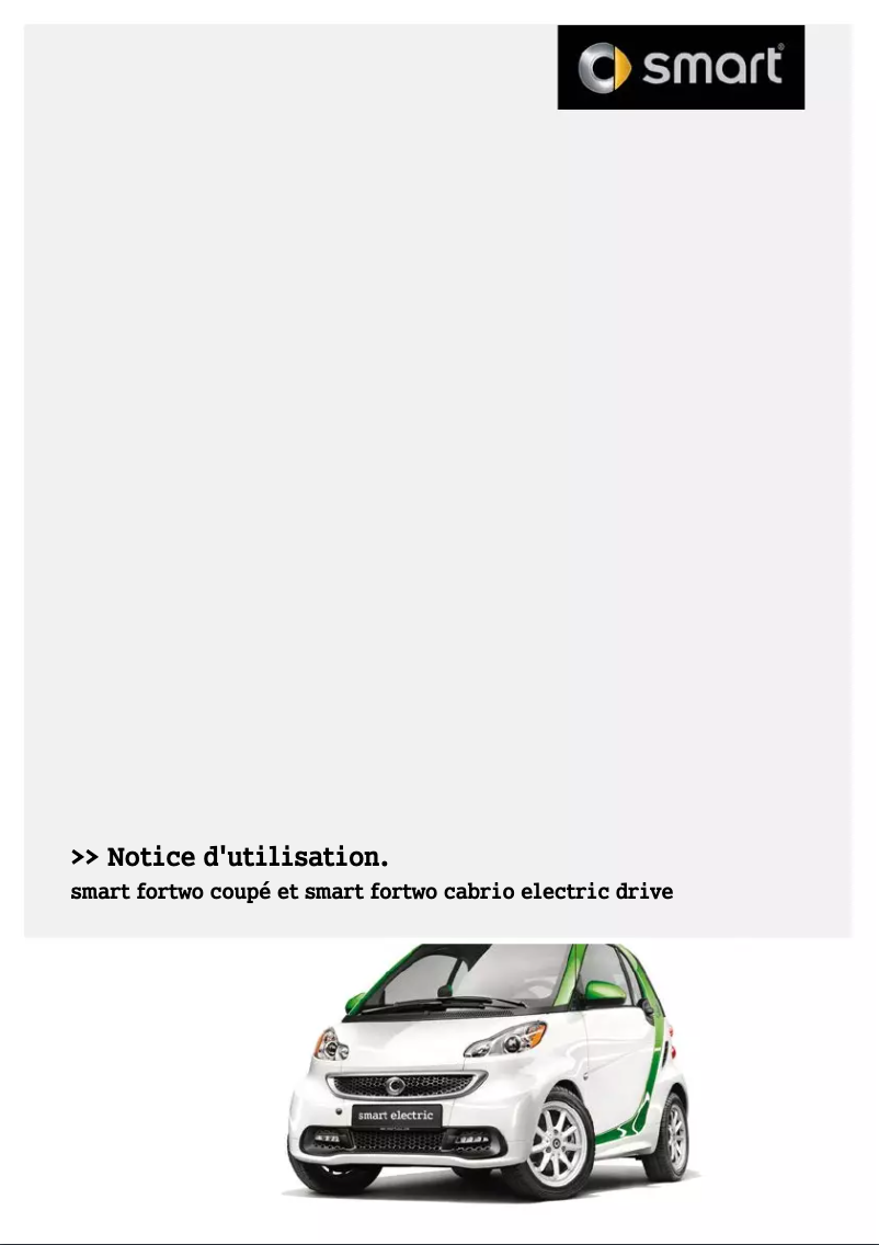Image de la première page du manuel de l'appareil Fortwo electric drive (2015)