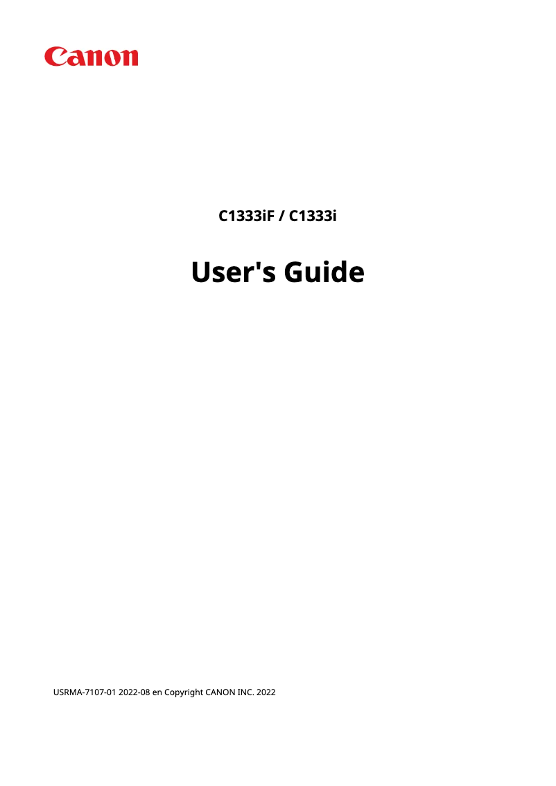 Page 1 de la notice Manuel utilisateur Canon i-SENSYS X C1333i