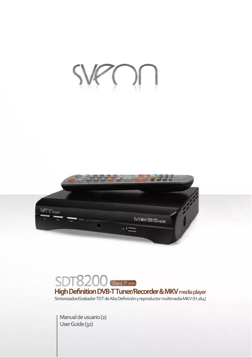 Page n°1 - Manuel utilisateur Sveon SDT8200