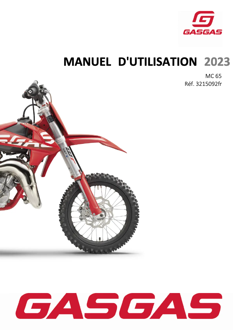 Page 1 de la notice Manuel utilisateur GasGas MC 65 (2023)