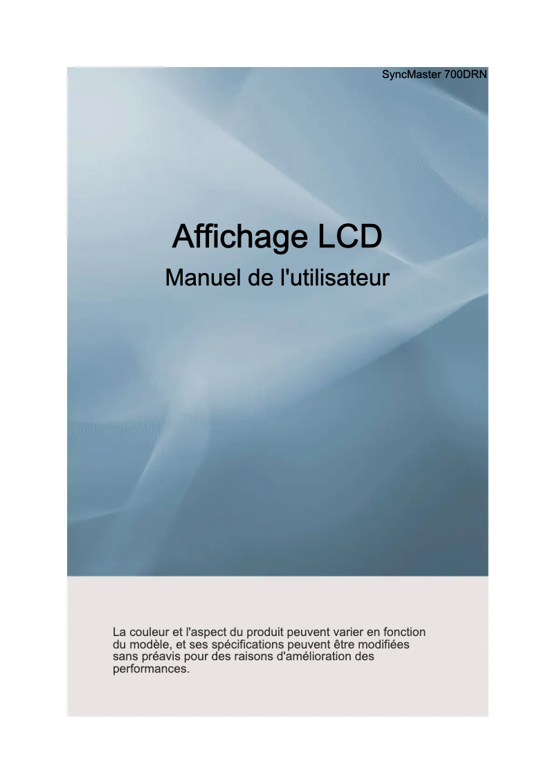 Página 1 del manual Manual de usuario Samsung SyncMaster 700DRN