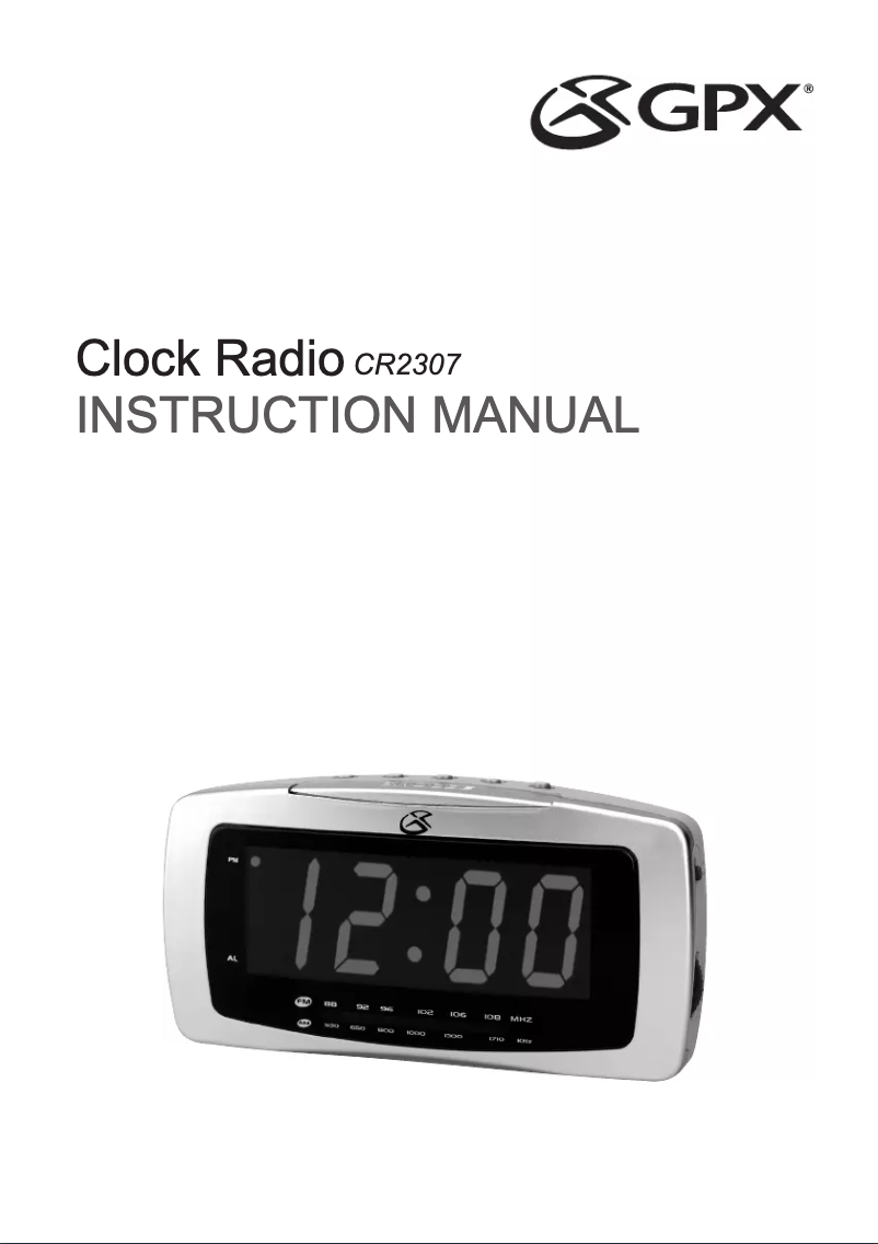Page 1 de la notice Manuel utilisateur GPX CR-2307