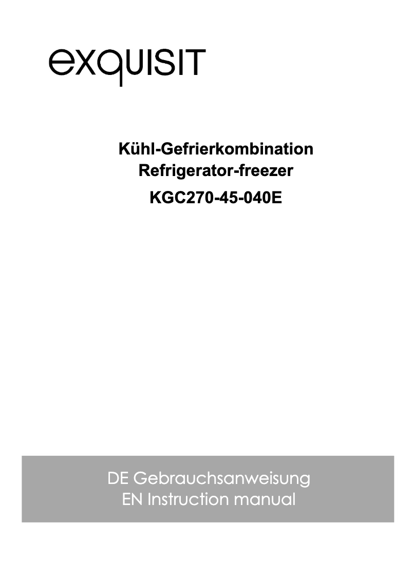 Image de la première page du manuel de l'appareil KGC270-45-040E