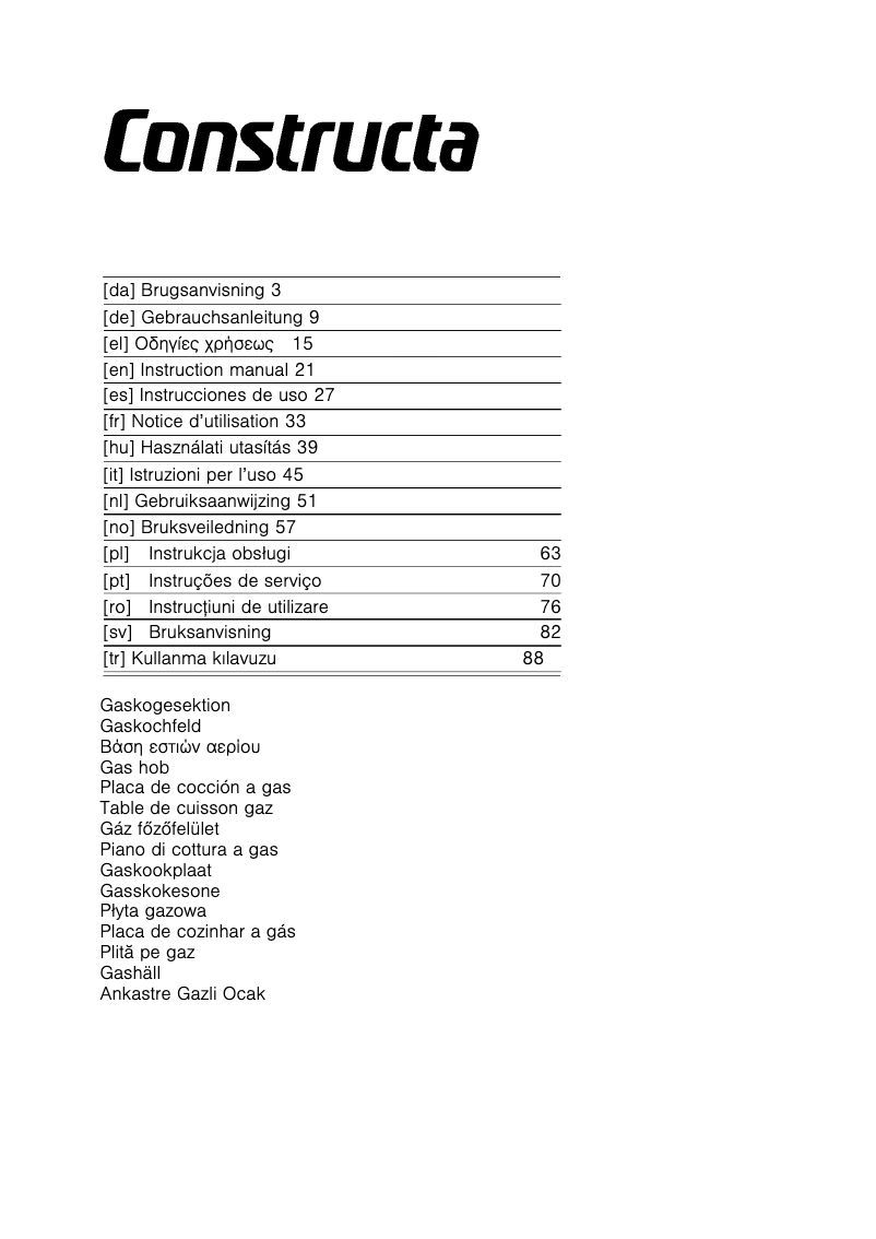 Page 1 de la notice Manuel utilisateur Constructa CA174251
