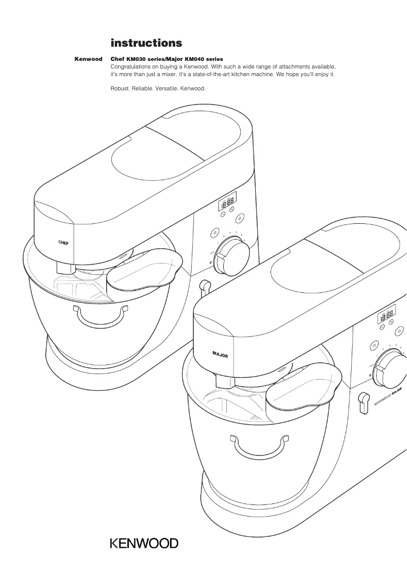 Page n°1 - Manuel utilisateur Kenwood KM030