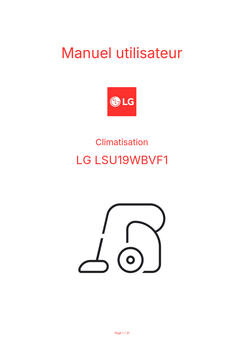Page n°1 - Manuel utilisateur LG LSU19WBVF1