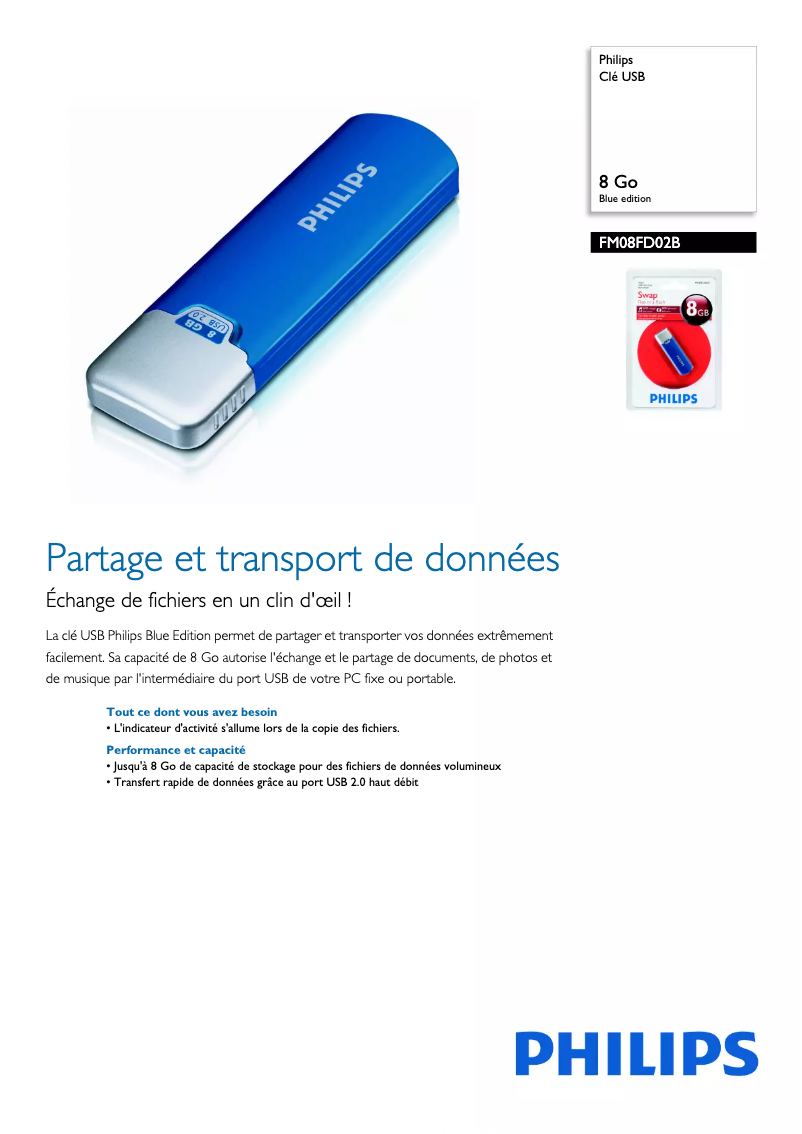 Página 1 del manual Ficha técnica Philips FM08FD02B