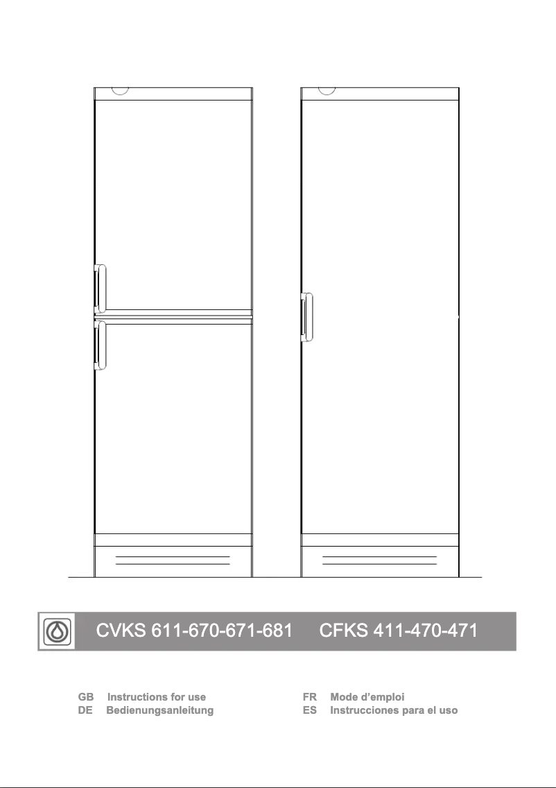 Page 1 of the manual User Manual Vestfrost CVKS 670