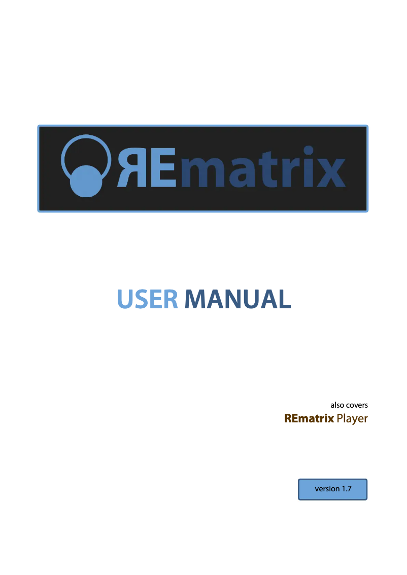 Page 1 of the manual User Manual Overloud REmatrix