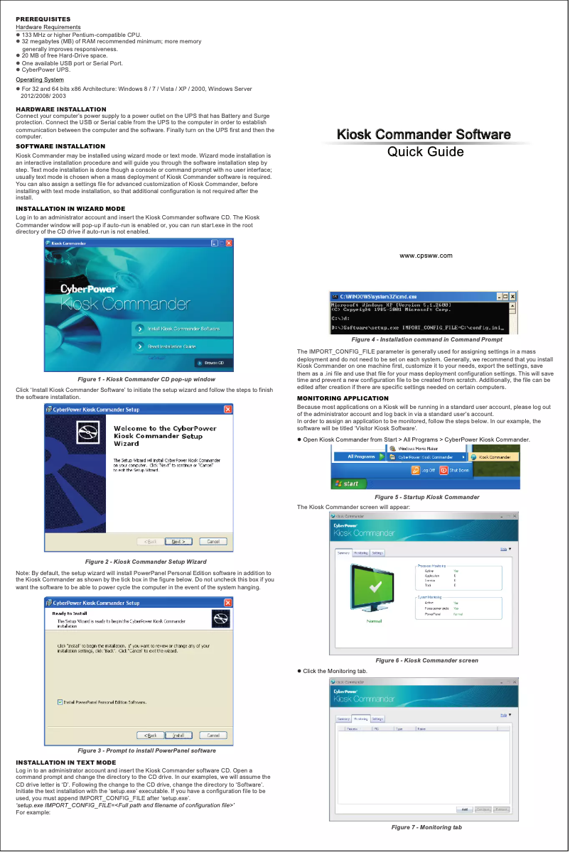 Page 1 de la notice Manuel utilisateur CyberPower Kiosk Commander