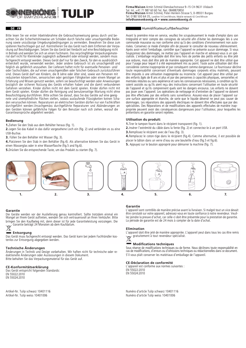 Imagen de la primera página del manual del dispositivo Tulip