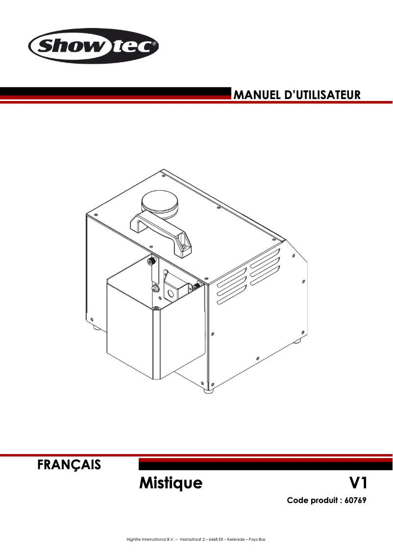 Image de la première page du manuel de l'appareil Mistique