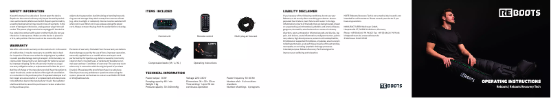 Page n°1 - Manuel utilisateur Reboots One Recovery Boots