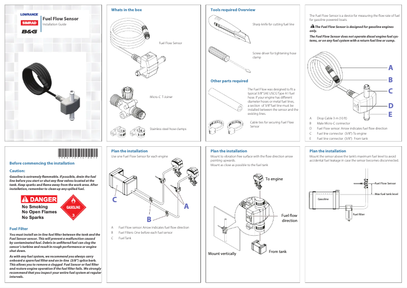 Page 1 de la notice Manuel utilisateur Simrad Fuel Flow Sensor