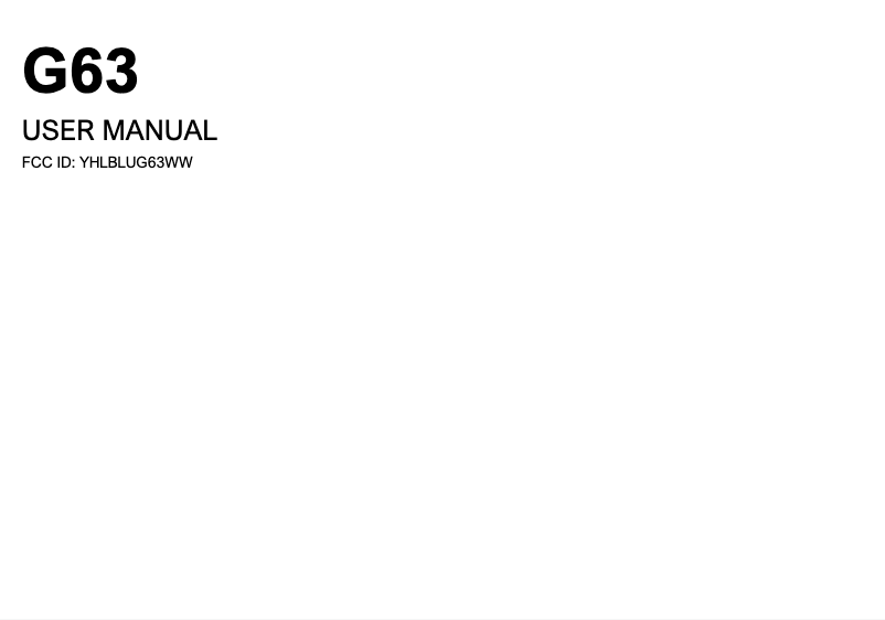 Image de la première page du manuel de l'appareil G63