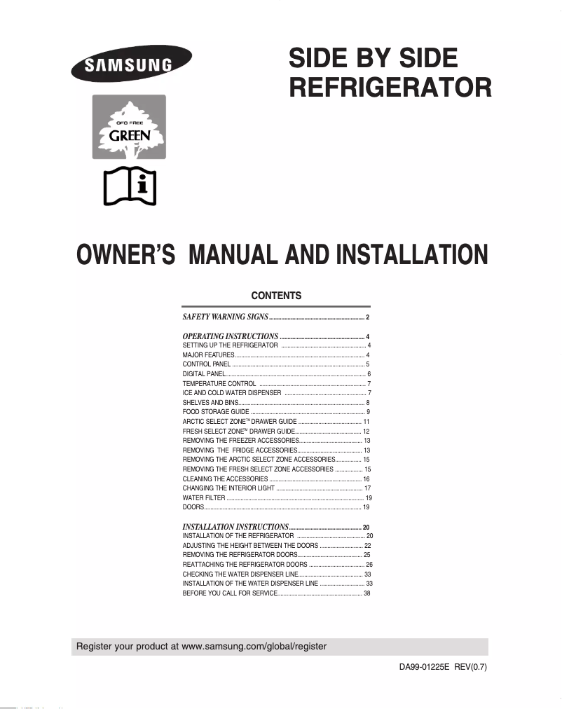 Image de la première page du manuel de l'appareil RM25KGSH1