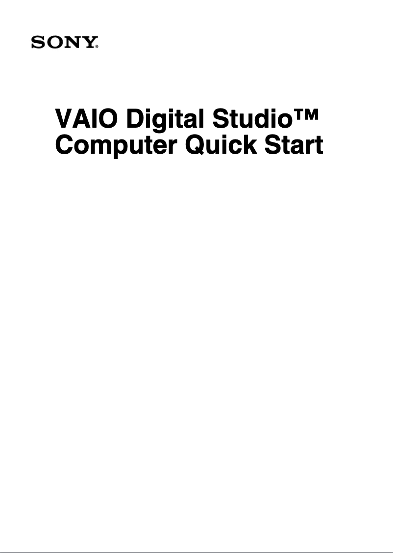 Page n°1 - Guide d'installation Sony Vaio PCV-RX760P
