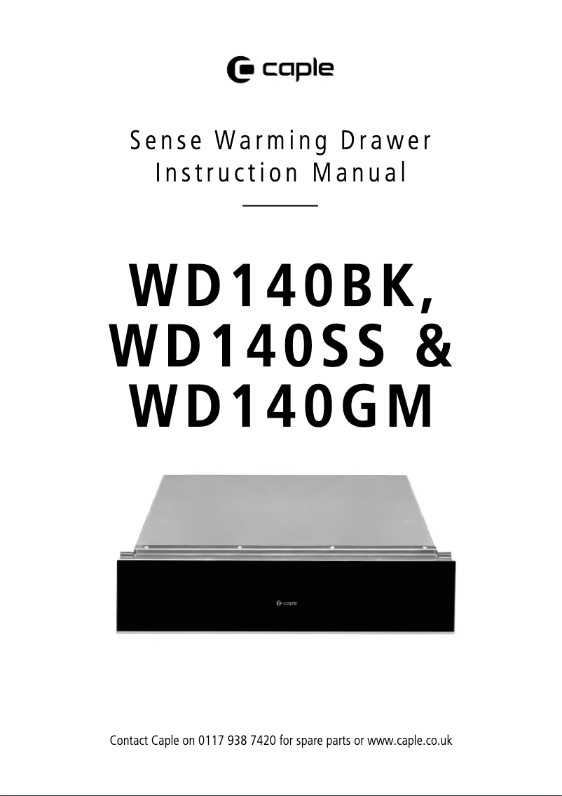 Page n°1 - Manuel utilisateur Caple WD140SS