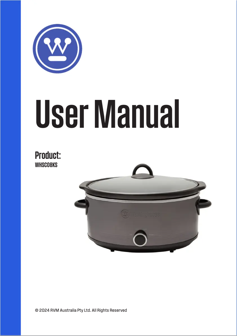 Image de la première page du manuel de l'appareil WHSC08KS