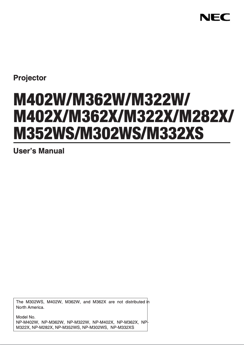 Page 1 de la notice Mode d'emploi NEC M322X