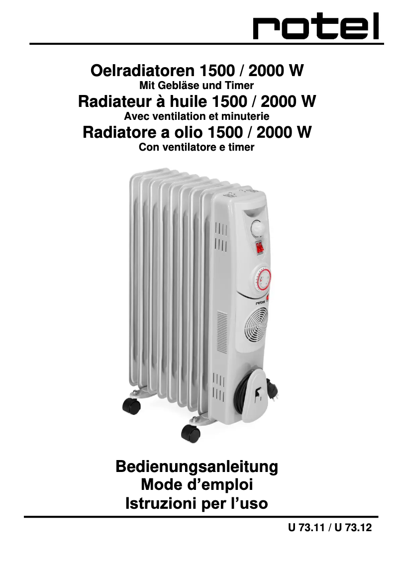 Image de la première page du manuel de l'appareil U 73.11CH