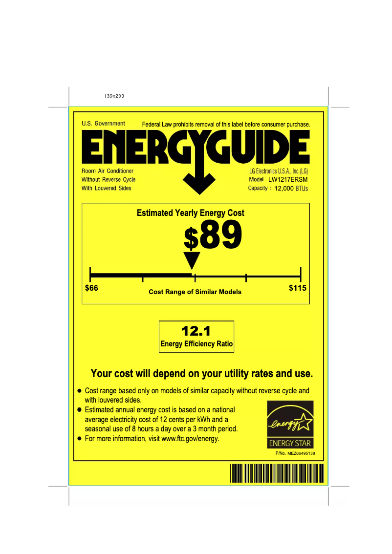 Página 1 del manual Etiqueta energética LG LW1217ERSM