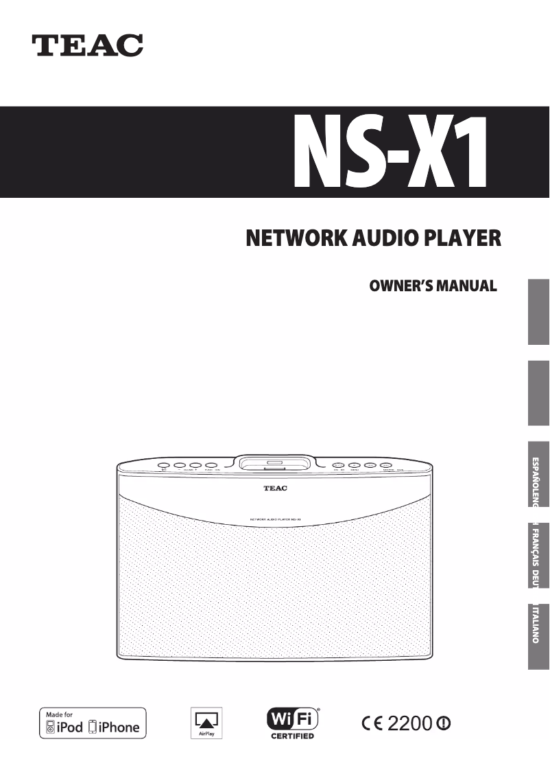Page 1 de la notice Manuel utilisateur Teac NS-X1