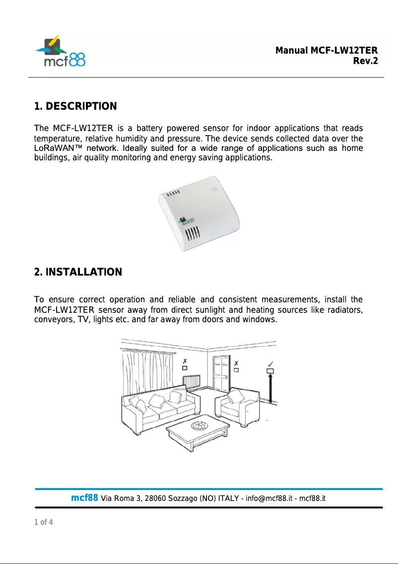 Image de la première page du manuel de l'appareil MCF-LW12TER