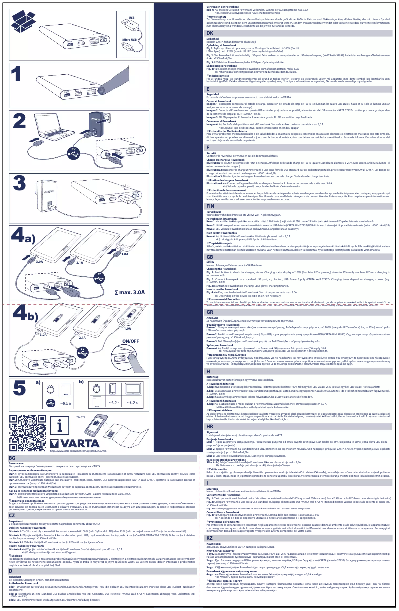 Page 1 de la notice Manuel utilisateur Varta Slim 12000
