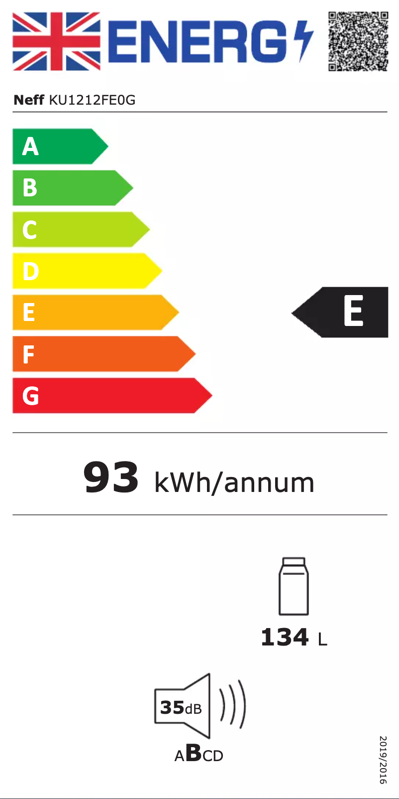 Page n°1 - Label énergétique Neff KU1212FE0G