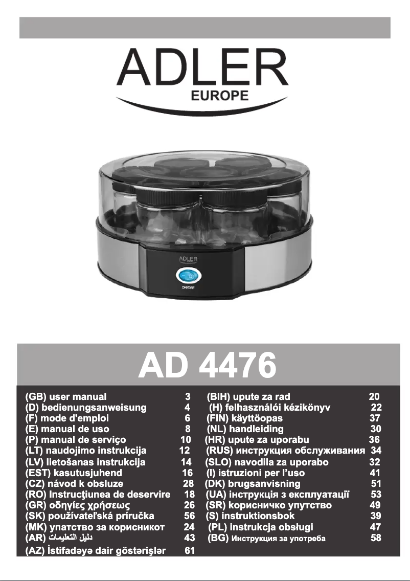 Página 1 del manual Manual de usuario Adler AD 4476