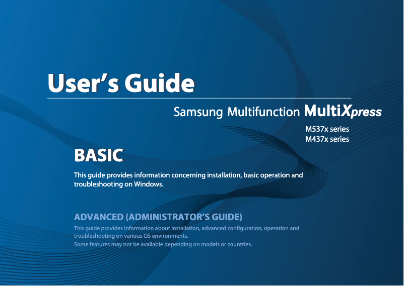 Page n°1 - Manuel utilisateur Samsung MultiXpress SL-M5360RX