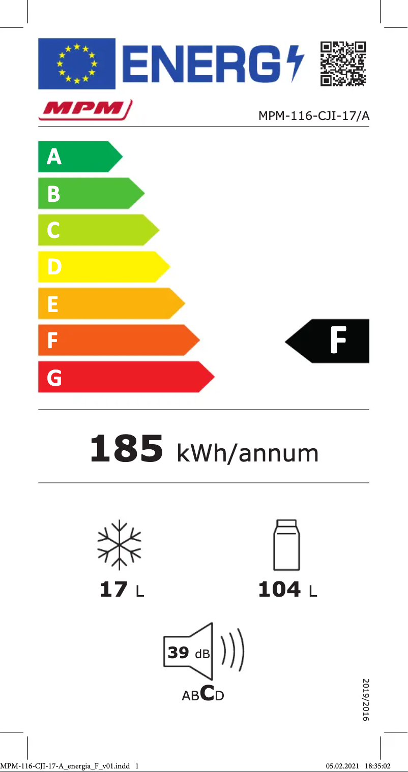 Page n°1 - Label énergétique MPM MPM-116-CJI-17/A