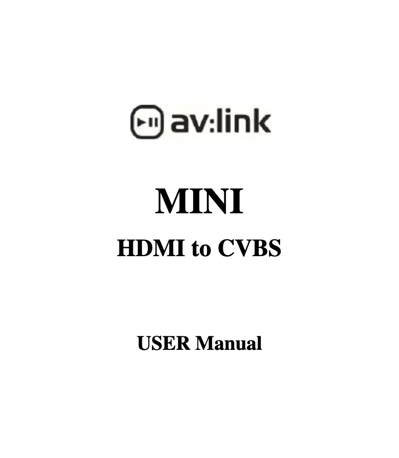 Page n°1 - Manuel utilisateur AV:link HDNK2