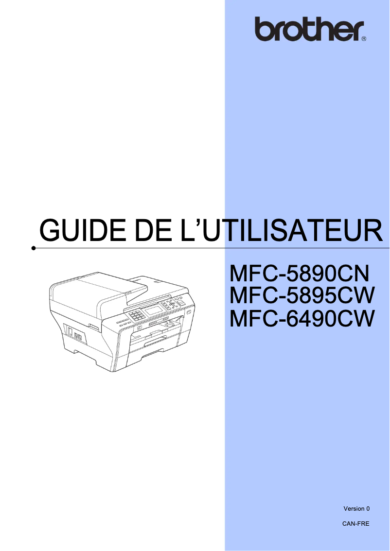 Image de la première page du manuel de l'appareil MFC-5895CW