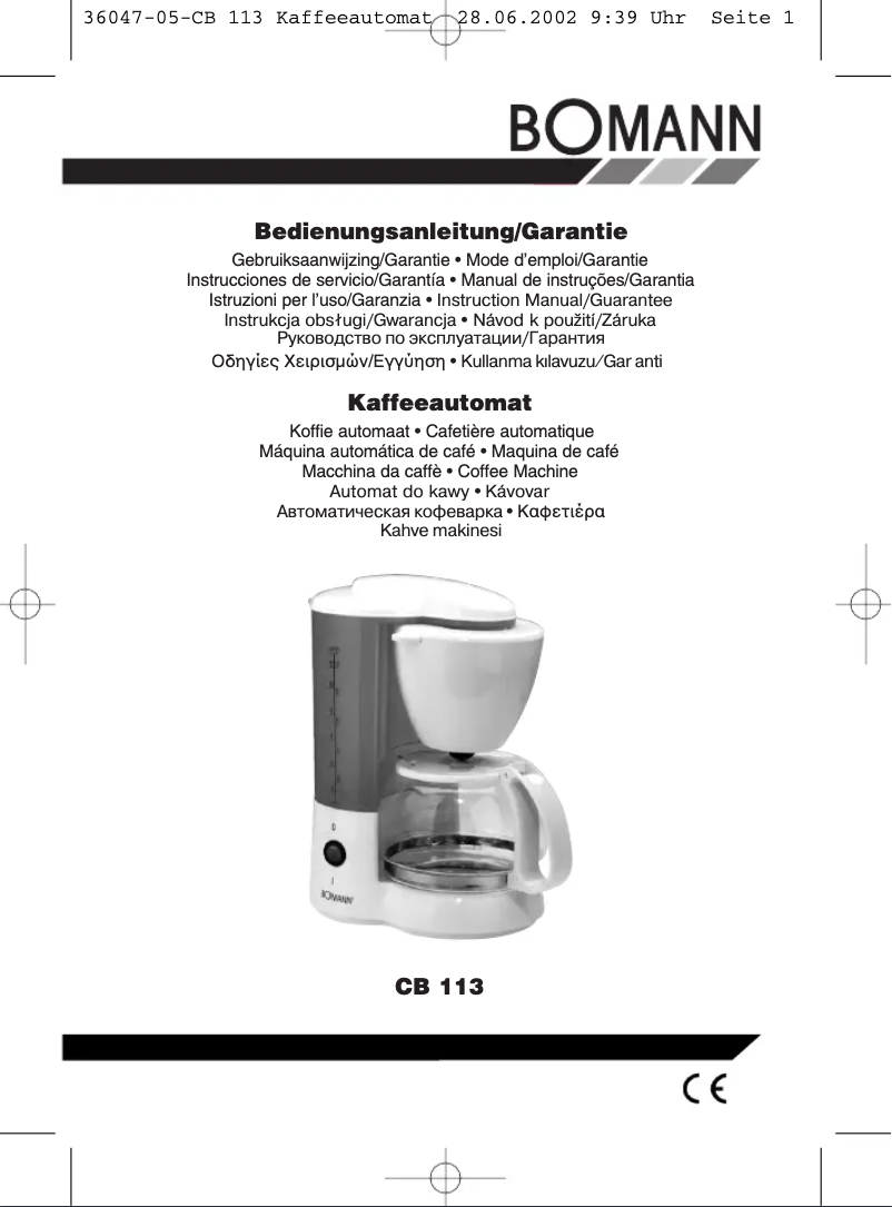 Page n°1 - Manuel utilisateur Bomann CB 113