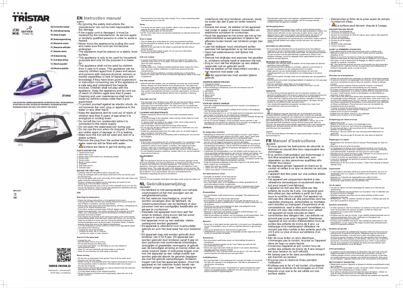 Page 1 de la notice Manuel utilisateur TriStar ST-8143