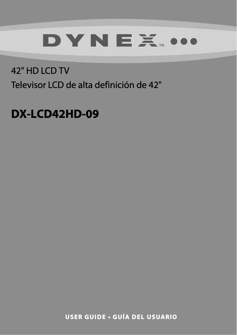 Page n°1 - Manuel utilisateur Dynex DX-LCD42HD-09