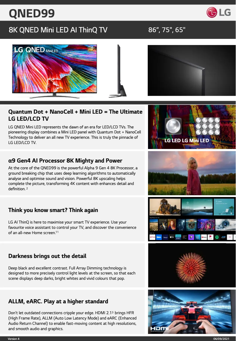 Página 1 del manual Ficha técnica LG 75QNED99TPB