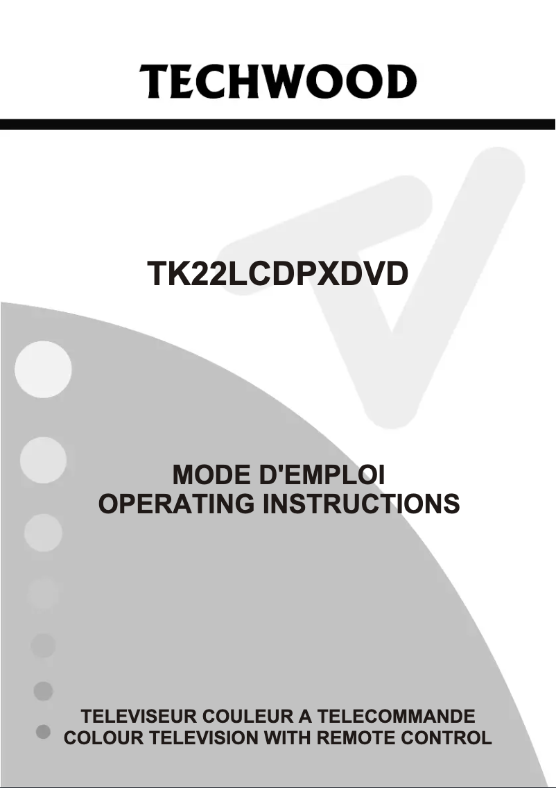 Image de la première page du manuel de l'appareil TK22LCDPXDVD