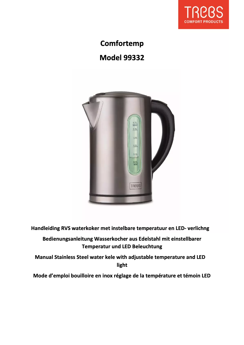 Image de la première page du manuel de l'appareil Comfortemp 99332